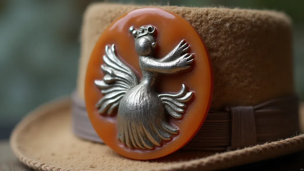 Vintage Art Deco Bakelite and silver dancer hat pin