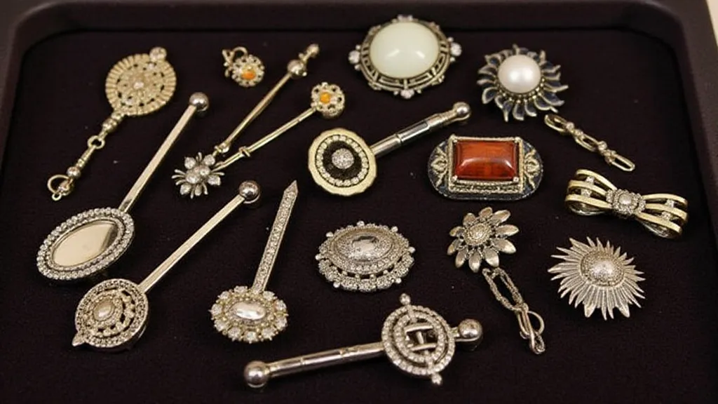 Assorted Art Deco hat pins