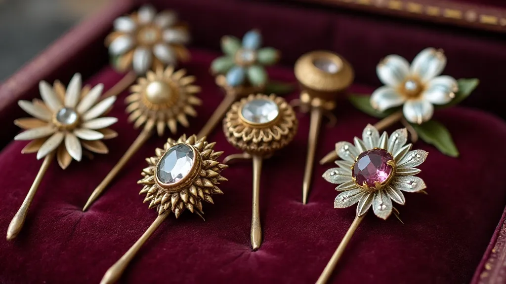 Collection of antique Art Nouveau hat pins