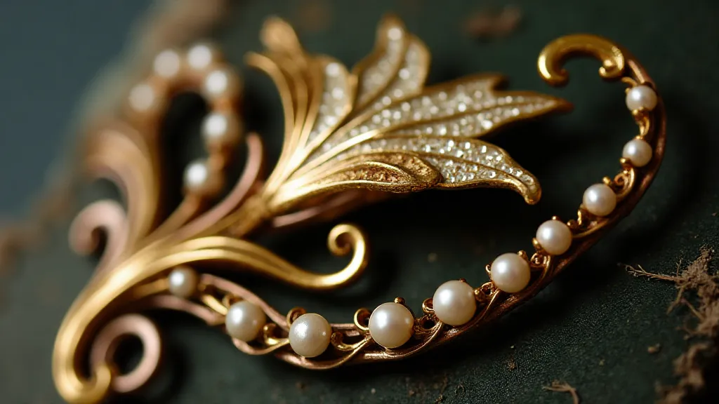 Art Nouveau hat pin with lily design