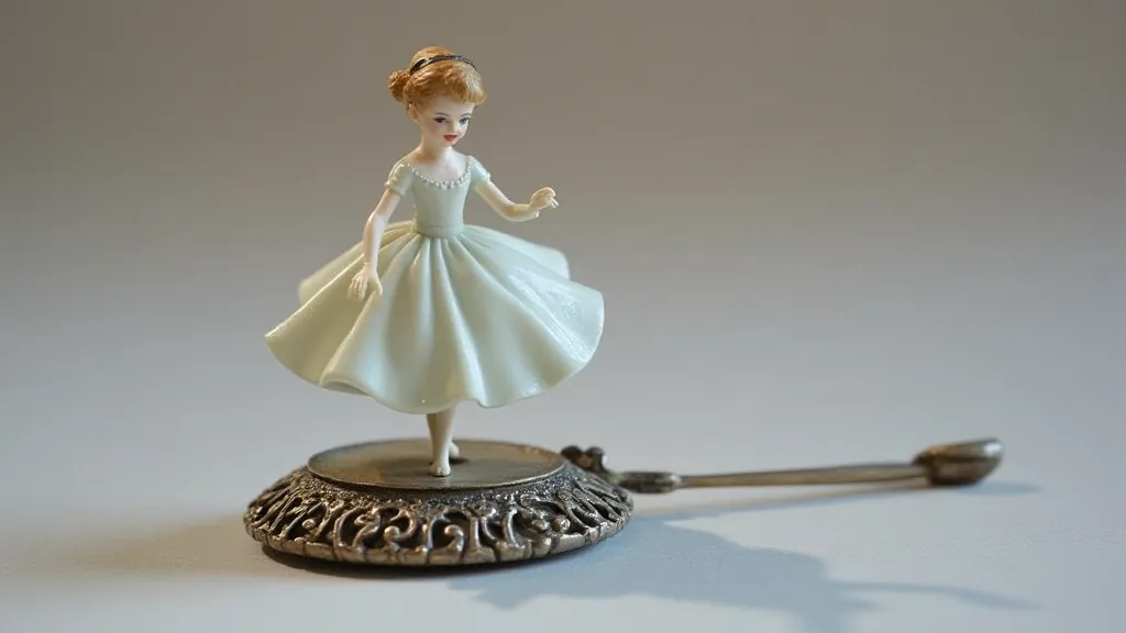 Antique hat pin with a ballerina figurine