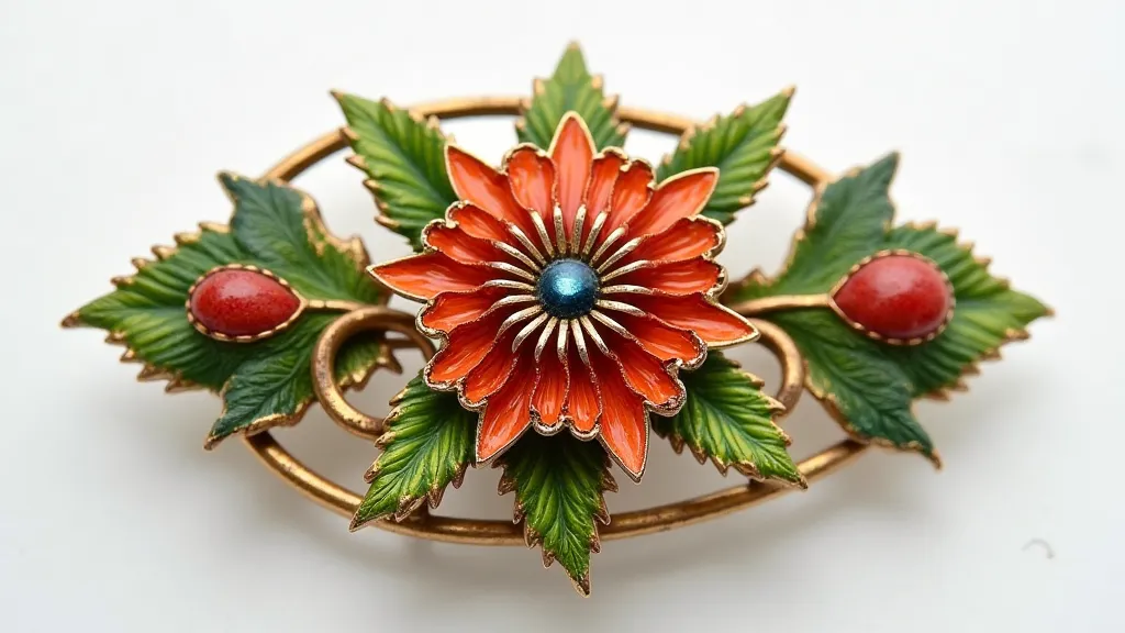 Hat pin with enamel flower design