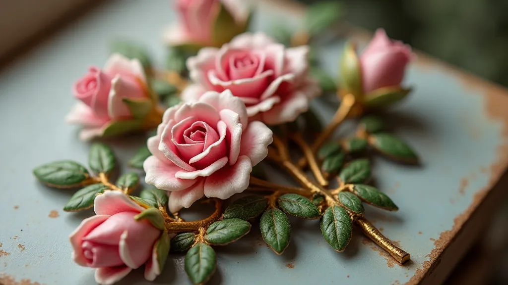 European hat pin with a rose design