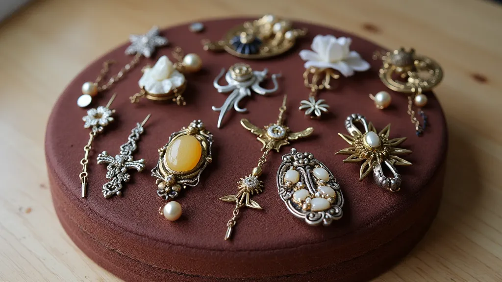 A collection of antique hat pins