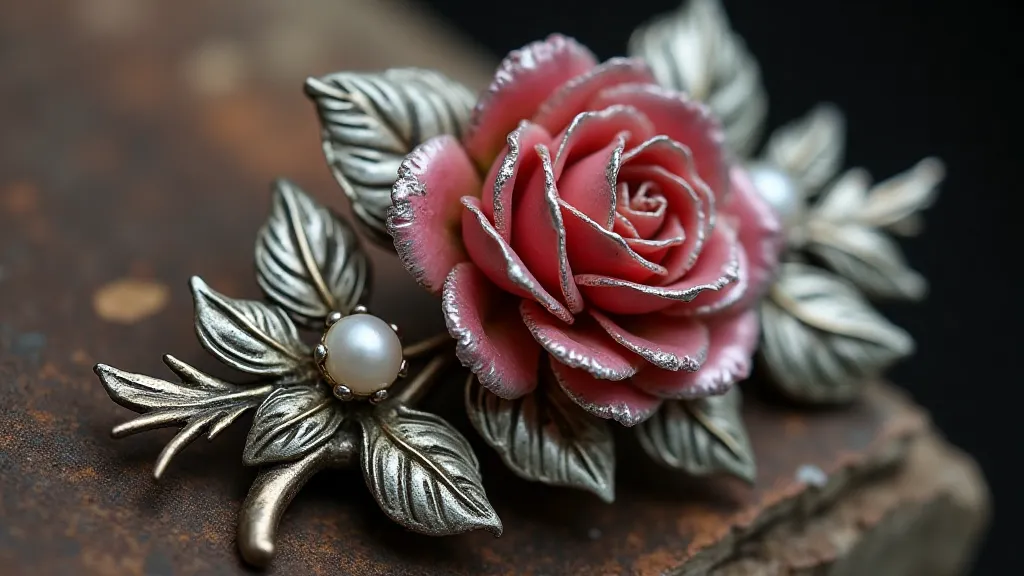 Antique hat pin with a rose design
