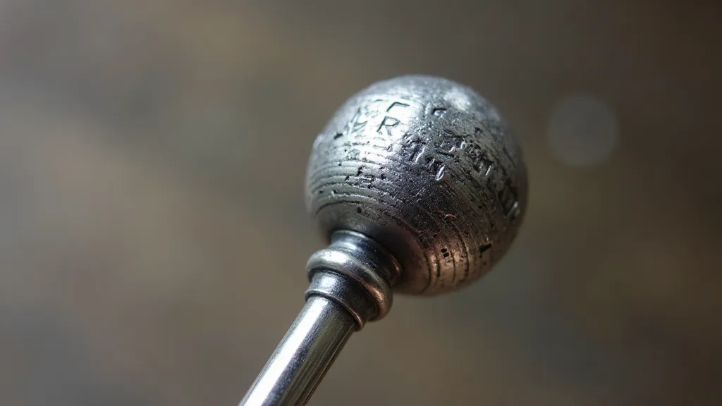 Sterling silver hat pin stem close-up